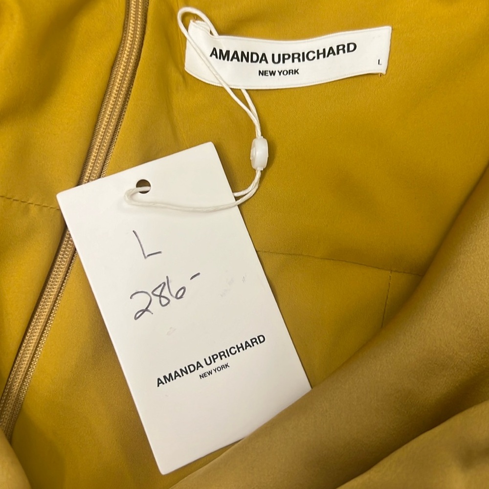 Amanda Uprichard Martine silk dress. Gold size large NWT - Picture 9 of 10
